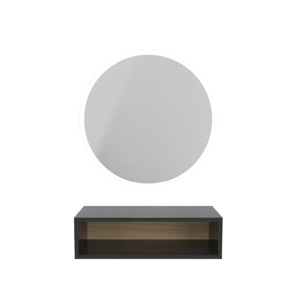 ROUND MIRROR WITH LED + BLACK BOX