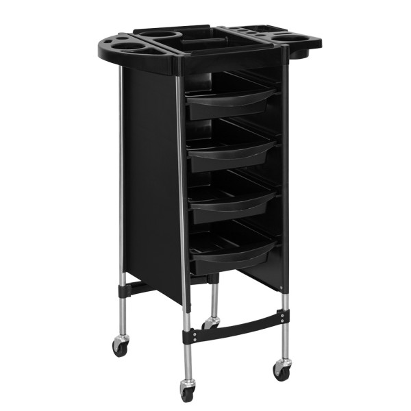 PILE - BLACK HAIRDRESSER TROLLEY