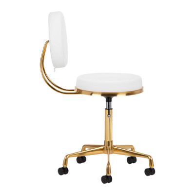 Banco de estética Branco e dourado