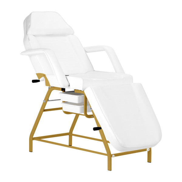 Facial bed white and gold