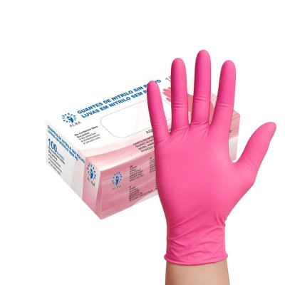 Luvas de nitrilo Rosa Tam.S...
